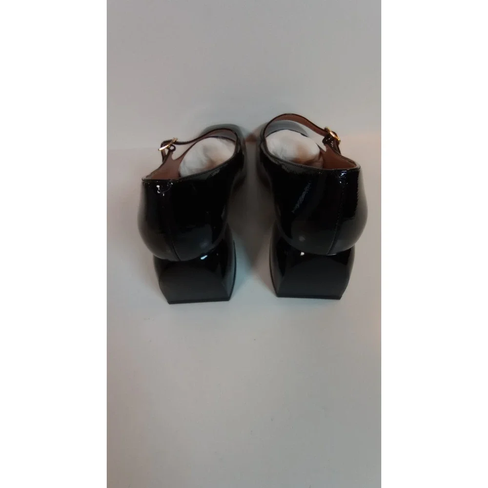 NEW Linea Paolo Monroe Black Patent Leather Mary Jane Block Heel Square Toe 8 M